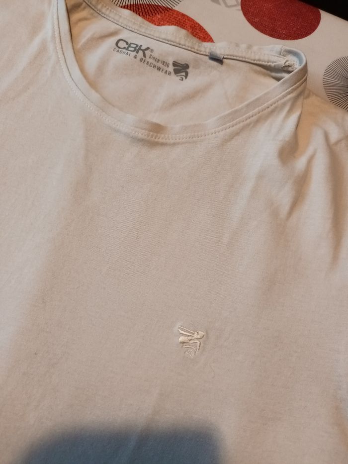 T-shirt beige manches courtes 👨 taille L - photo numéro 3