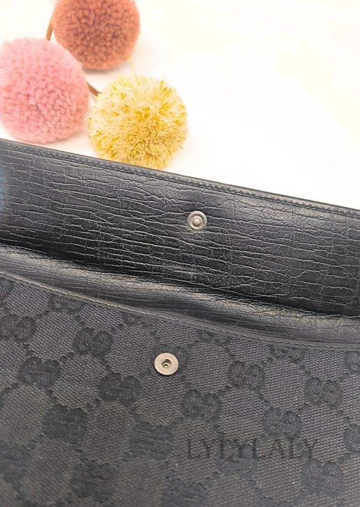 Portefeuille Gucci authentique GG monogram noir & cuir – Made in Italy - photo numéro 7