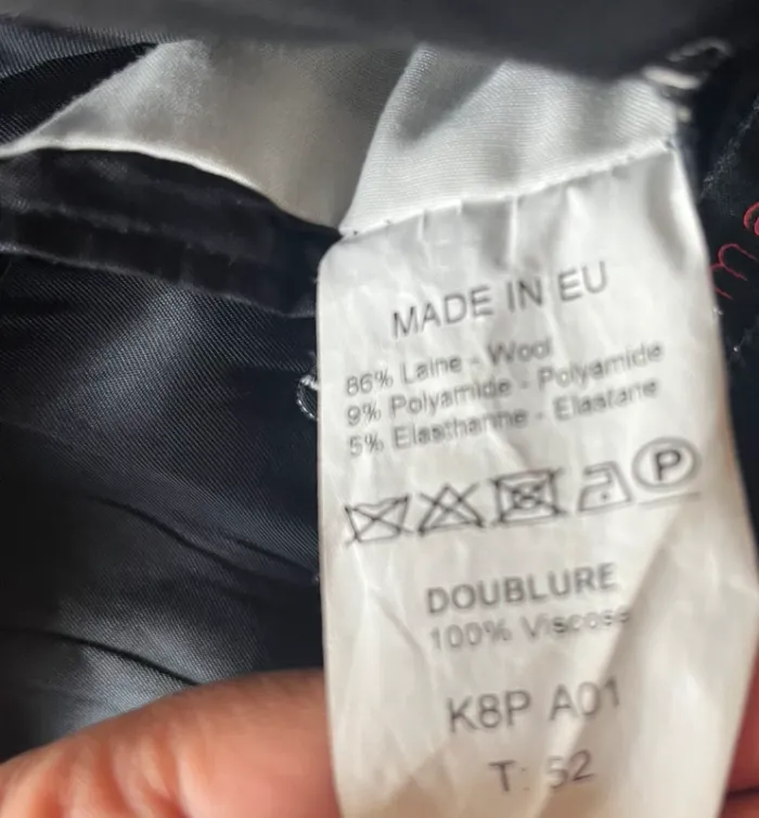 Veste blazer homme chic noire laine taille 52 Kamao - photo numéro 5