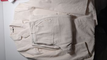 Pentalon + blazer blanc crème