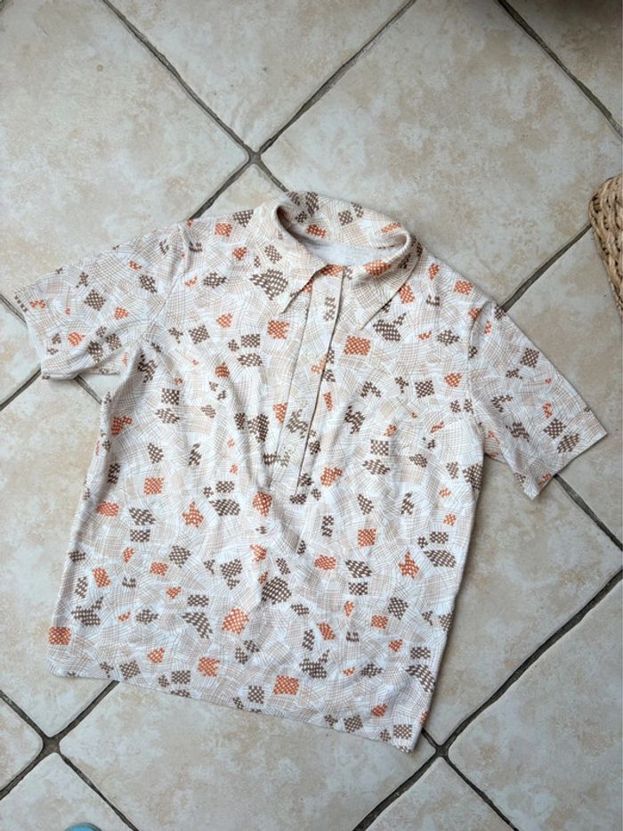 Haut vintage des années 70 à motif - taille S\M - neuf - 30% de laine