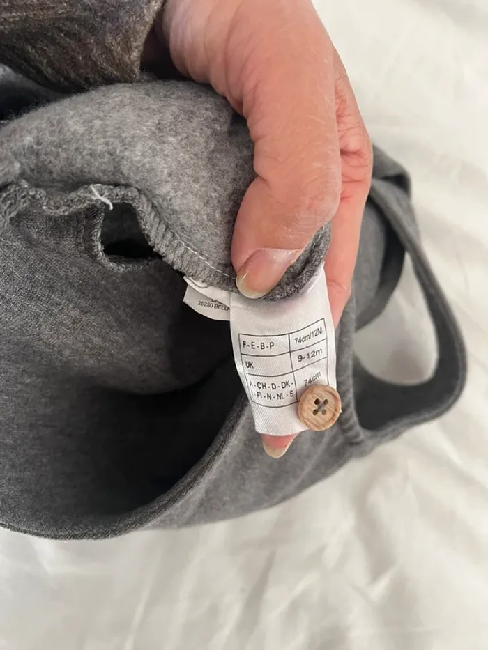 Salopette bébé gris inscription « Mon trésor » 12 mois - photo numéro 4