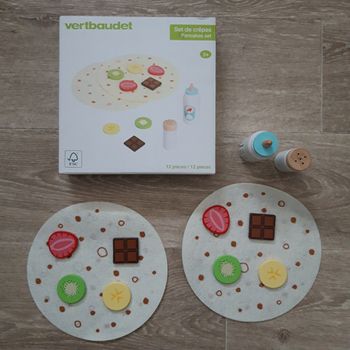 Jouet en bois Set de crêpes Vertbaudet NEUF