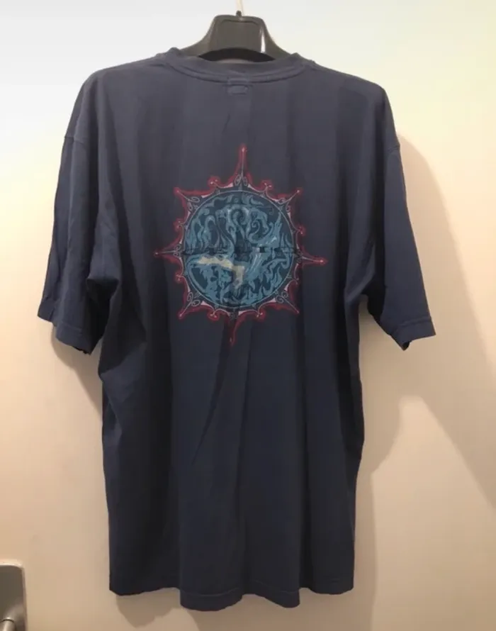 T-shirt celio homme imprimé sur le dos bleu manches courtes taille L - photo numéro 2