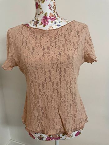 Blouse en dentelle rose