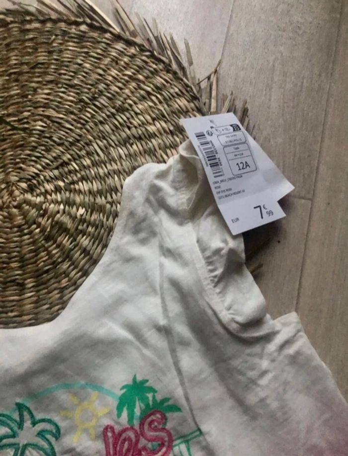 Tee-shirt blanc rose fille Creeks - photo numéro 3