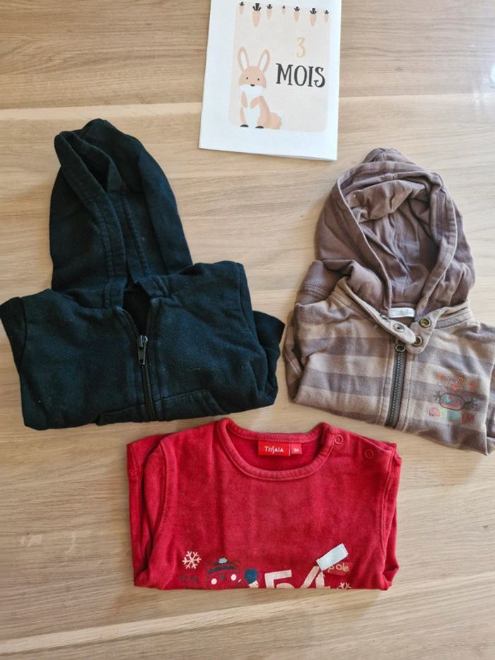 Lot de 2 vestes et 1 pull 3 mois