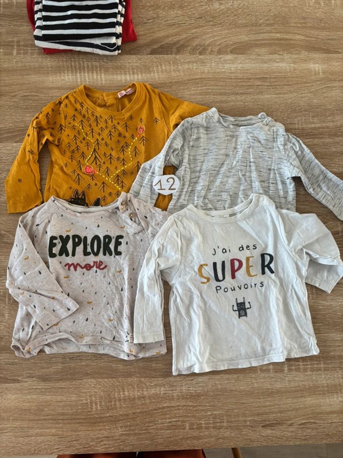 Lot t-shirt manche longue 12 mois
