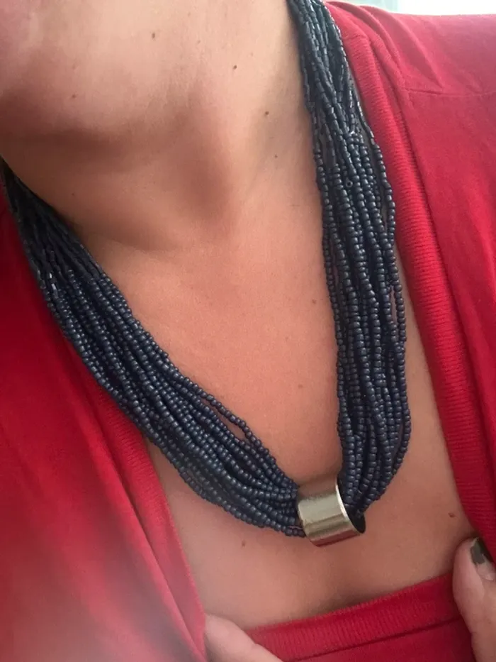 Collier multi rangs perles