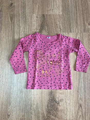 T-shirt longues manches rose 92cm