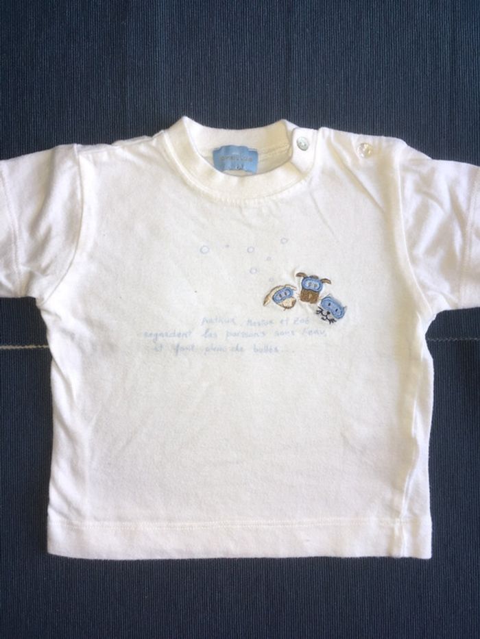 Teeshirt Blanc Cyrillus 6 mois