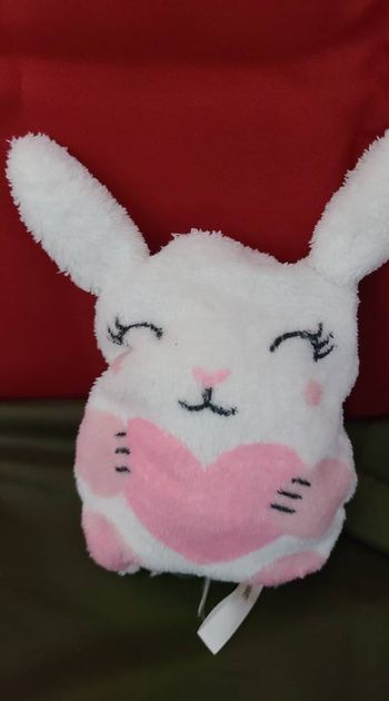 Peluche H&M lapin rose coeur mignon blanc