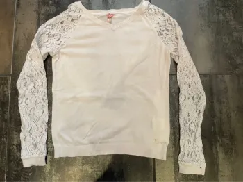 Pull manche dentelle