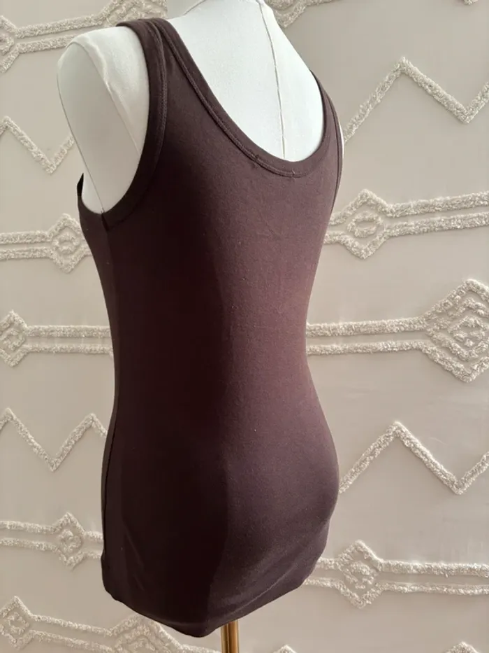 Débardeur marron tribal ethnique Karboon – motif Massai, vibes earthy / afrofuturiste – taille M - photo numéro 3