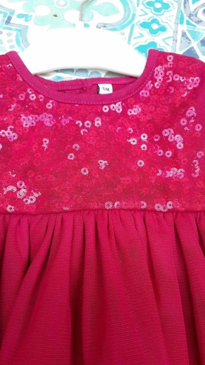 Robe tulle et sequins rose fuchsia 6 mois - photo numéro 3