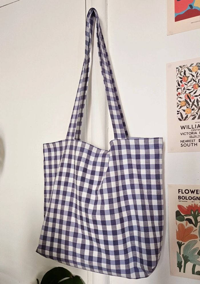 Tote bag vichy purple