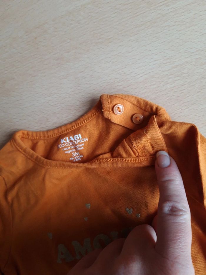 Tee-shirt manches longues Kiabi 3 mois - photo numéro 4