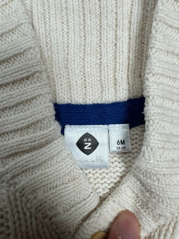 Gilet beige grain de blé 6 mois - photo numéro 4