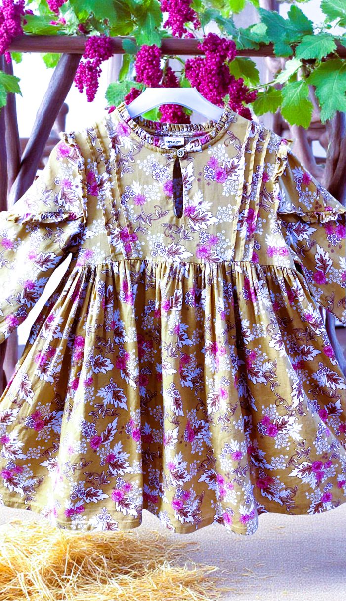 TAO - ROBE FILLE IMPRIMÉ FLEURS DÉTAILS PETITS VOLANTS & TEINTES LUMINEUSES 6A - photo numéro 3