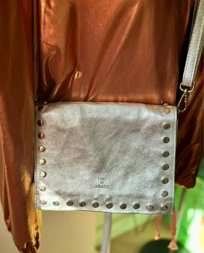 Sac bandoulière en cuir argenté Abaco - photo numéro 3