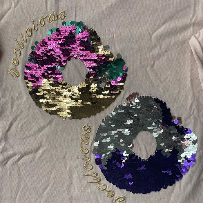 T-shirt enfant rose pale donuts - photo numéro 2