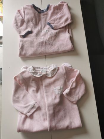 Lot de 2 pyjamas rose 9mois en TBE cyrillus et petit bateau