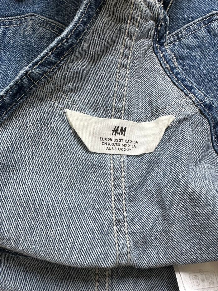 Salopette en jean pantalon 2/3 ans fille h&m - photo numéro 5