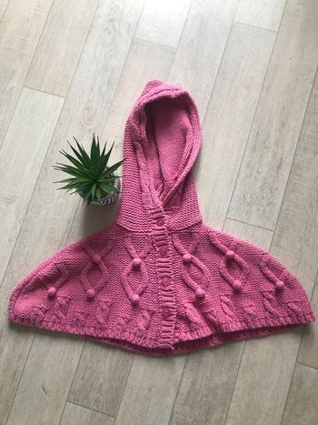 Poncho fille rose Vynil fraise