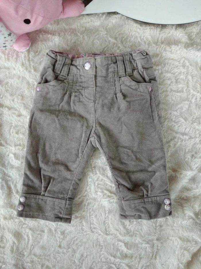 Pantalon velours Fille 3 mois Biche Baby club - photo numéro 2