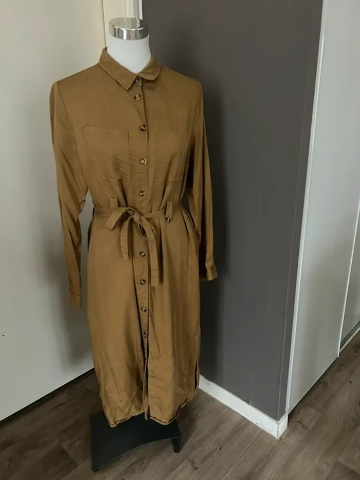Frnch robe, longue, Midi beige, Camel, femme, taille L/40 - photo numéro 8