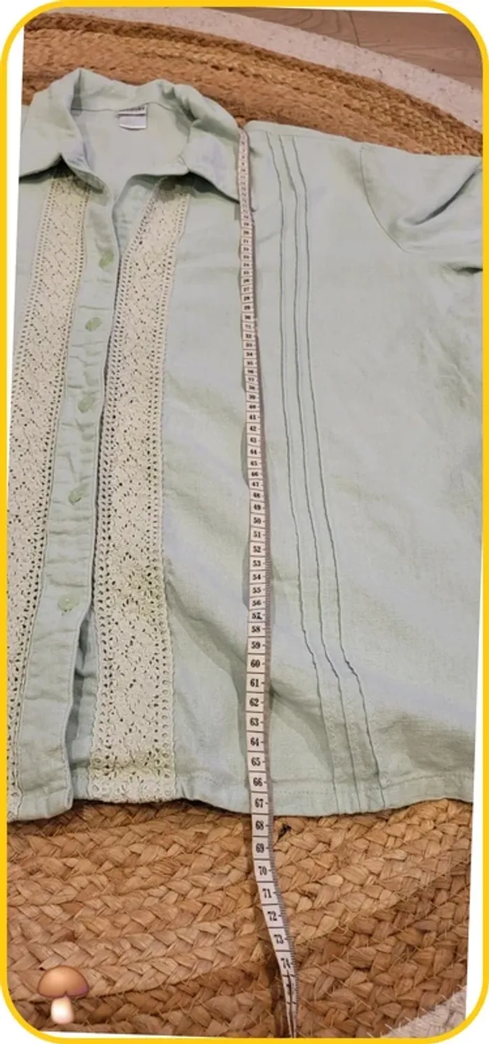 Chemise légère Damart brodée - Taille 52 - Vert pastel - Très bon état - photo numéro 10