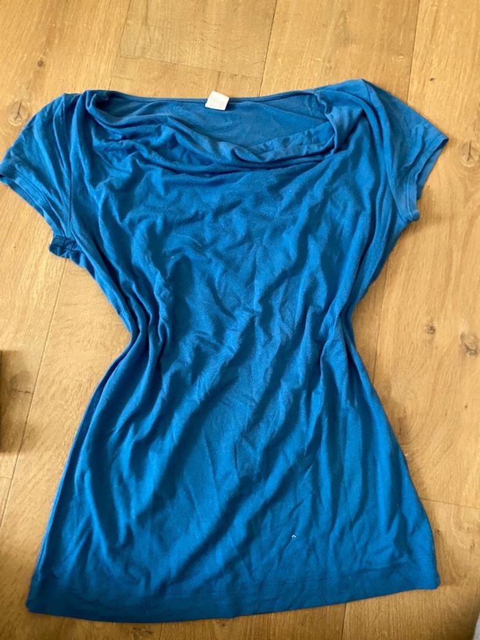 Haut fluide bleu Camaïeu – taille S/M - photo numéro 2