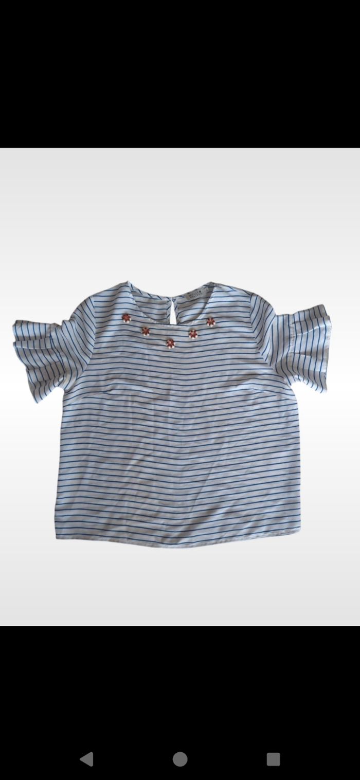 Tee-shirt Molly Bracken marinière fleur taille L