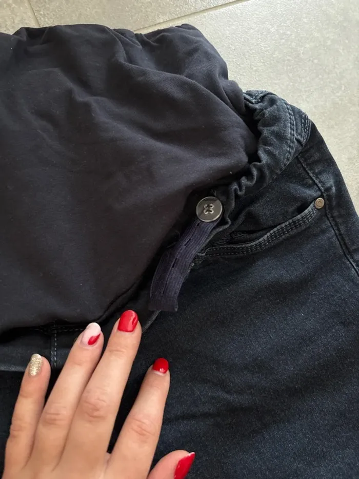Lot de 2 jean maternité skinny avec bandeau femme enceinte - photo numéro 10
