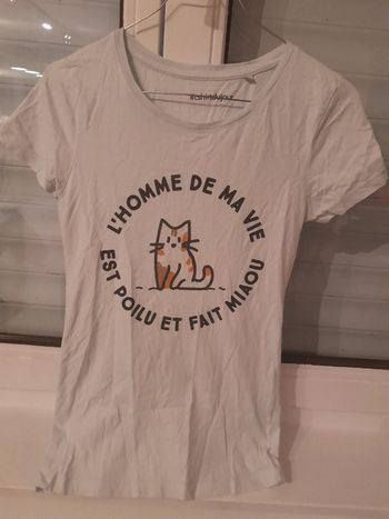 T-shirt du jour humoristique chat taille s
