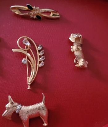 lot de 4 broches plaqué or