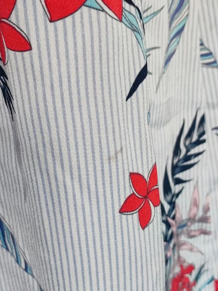 Robe été mi-longue droite fluide fleur exotique bleu rouge blanc / Urban by Gémo - 38/M à 40/L - photo numéro 13