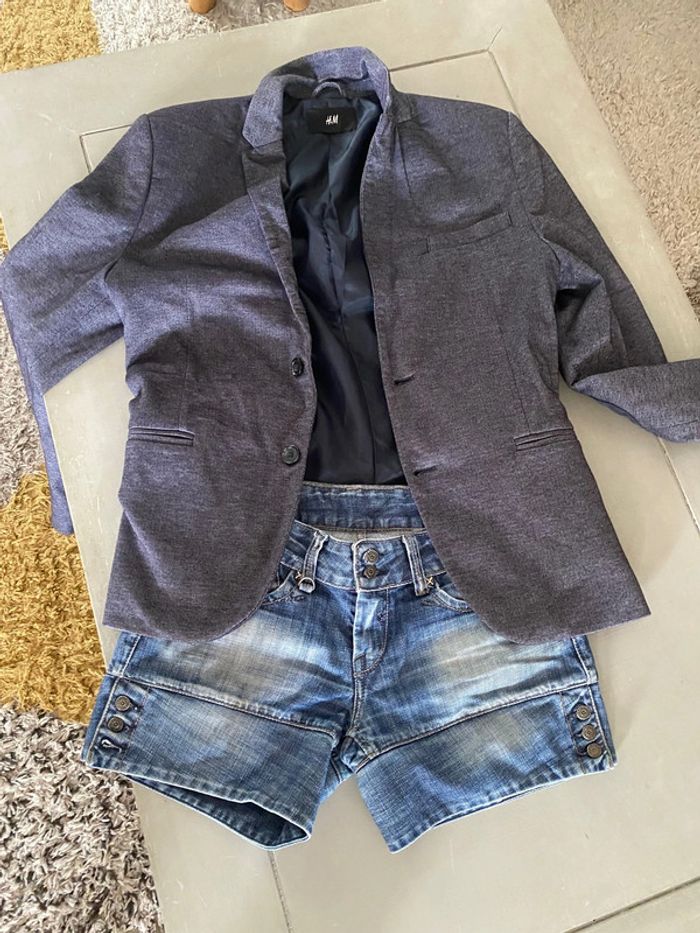 Blazer H&M bleu marine chiné taille 38/40 - photo numéro 20