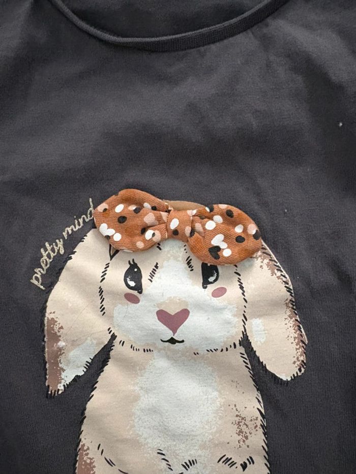 T-shirt manches longues lapin 8 ans - photo numéro 2