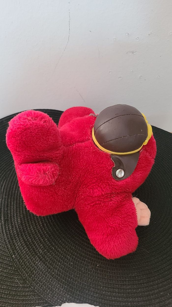 Peluche vintage 1989 floppyers rouge jouet avion marionnette à main - photo numéro 6