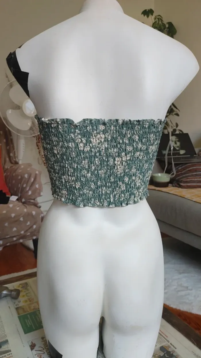 Bustier en viscose noeud crop top - photo numéro 4