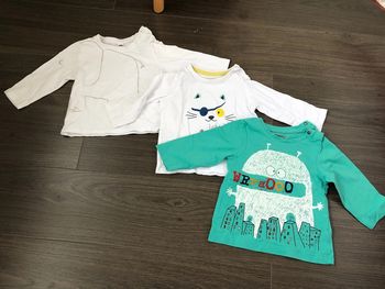 Lot 3 haut manches longues garçon ou mixte 9 mois