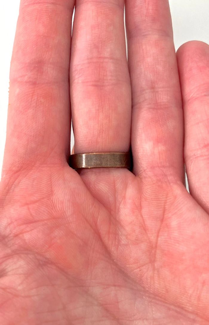 Bague ronde style baroque fait main marron et blanc cassé + noir - taille 54 - photo numéro 7
