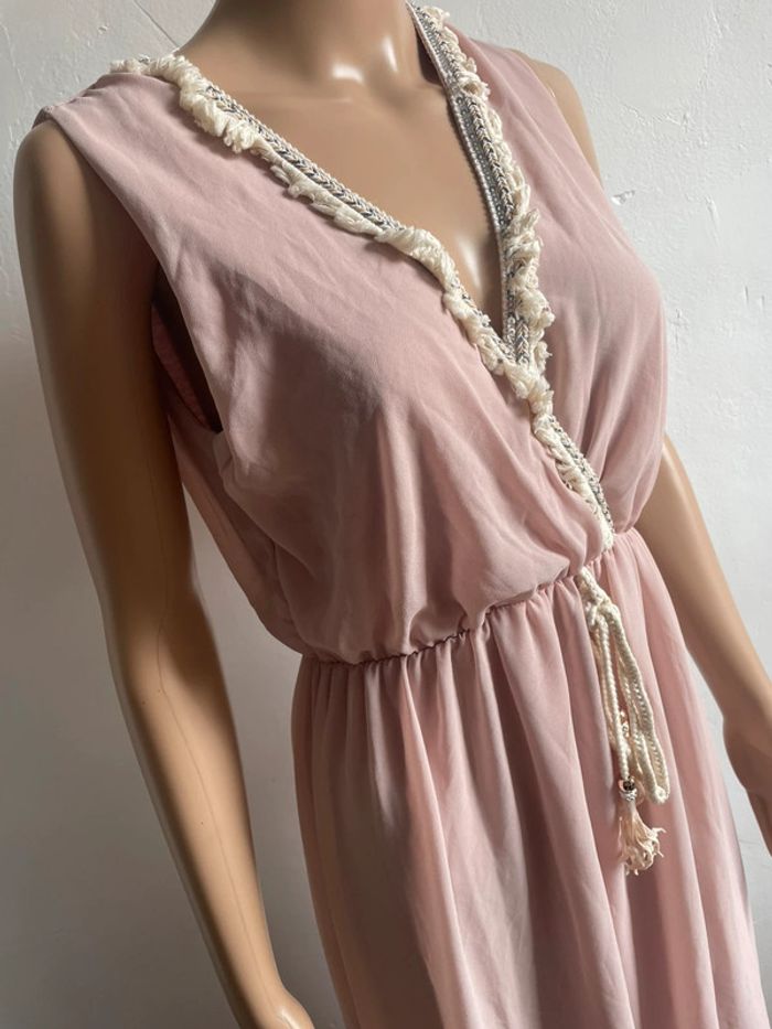 💖 Superbe Robe Longue Fluide Rose Poudré - Style Bohème Chic - Taille Unique 🌸 - photo numéro 7