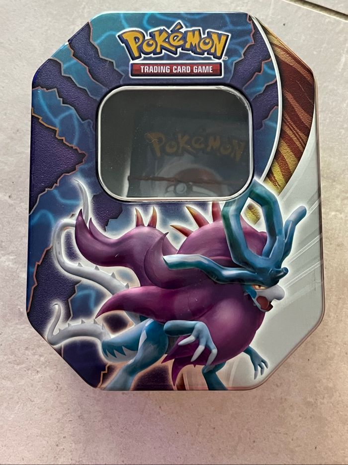 Box tin Pokémon paradox clash vide serpent métal  lot carte