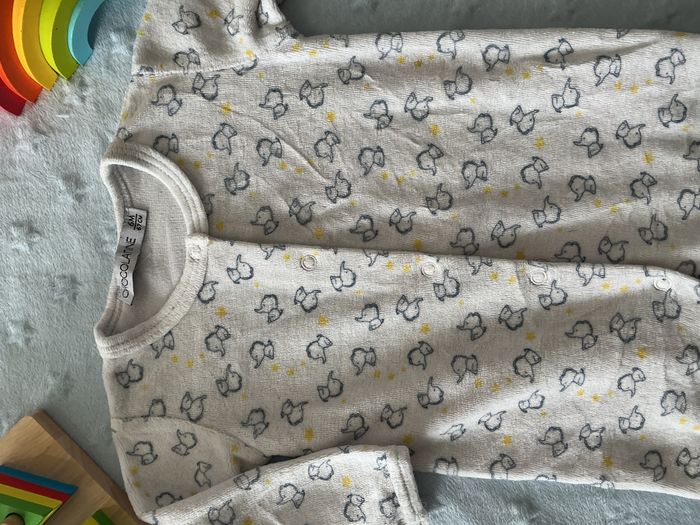 pyjama grenouillère en velours blanc motifs éléphants ouverture devant 6 mois chocolatine - photo numéro 7
