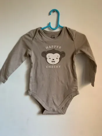 Body taupe à motif singe – Baby C&A – 12 mois
