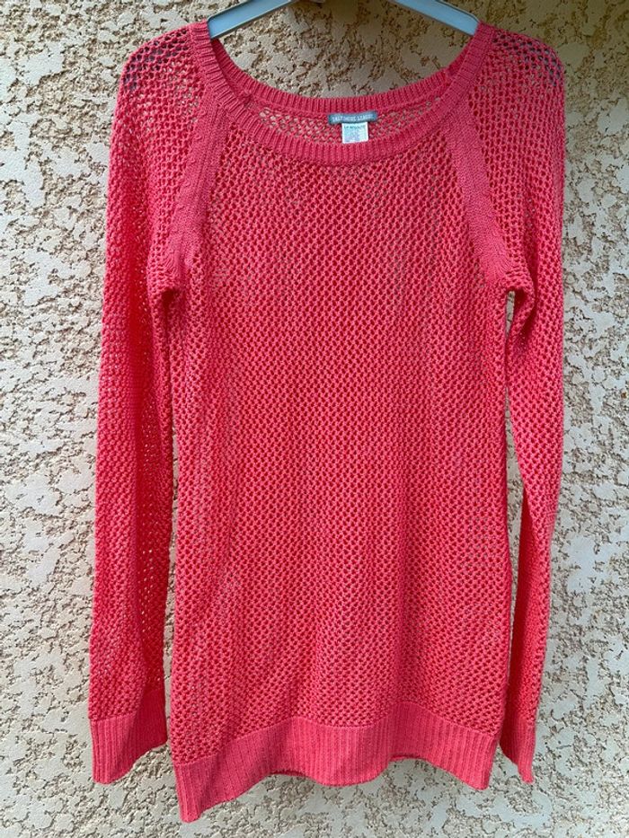 Pull en maille orange corail