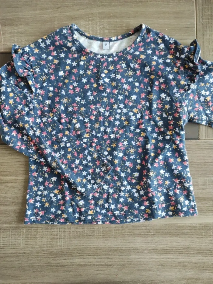 T shirt grandes manches fleuri - photo numéro 3