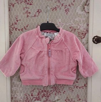 Petite veste en velour rose 3/6 mois 67 cm